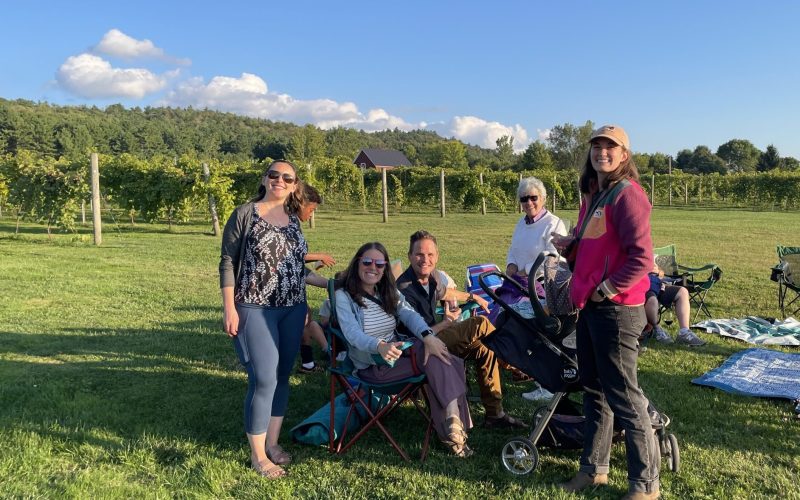 St. Timothy congregation gathered outdoors at a community fellowship event in Vermont